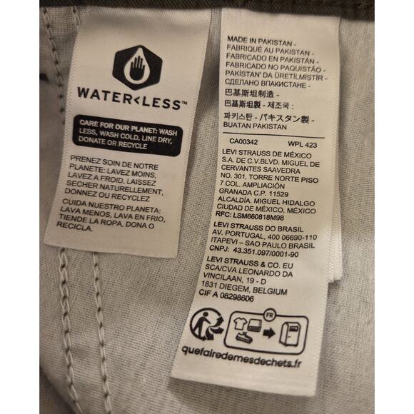 Levi's 94 Baggy High Rise Cargo Pants Women's Size 32 Army Green Tie At Hem - Picture 10 of 10